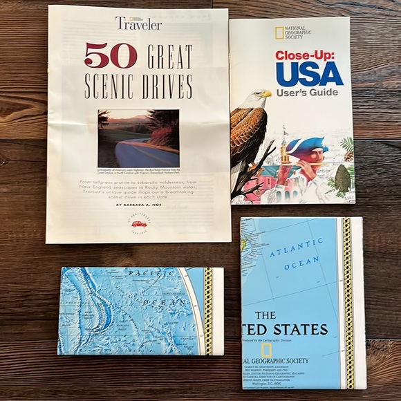 Close-Up USA National Geographic Society 15 Double-Sided Maps & World & USA EXC - Picture 4 of 8